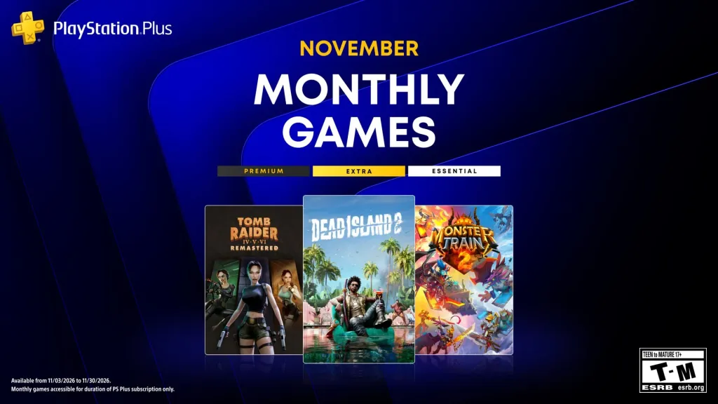 В PS Plus за ноябрь дадут Dead Island 2, Tomb Raider IV–VI и Monster Train 2